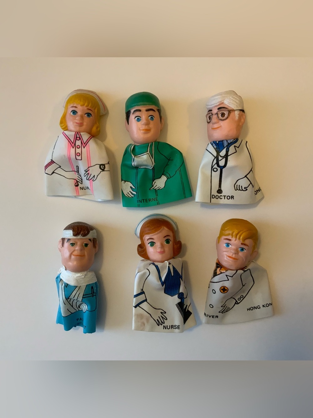 Vintage Medical Play Finger Puppet Set for Kids